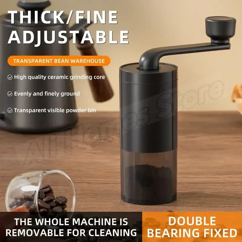 Burr Hand Grinder - Verstellbare Kaffeemühle mit Keramikmahlwerk, Professionelle Manuelle