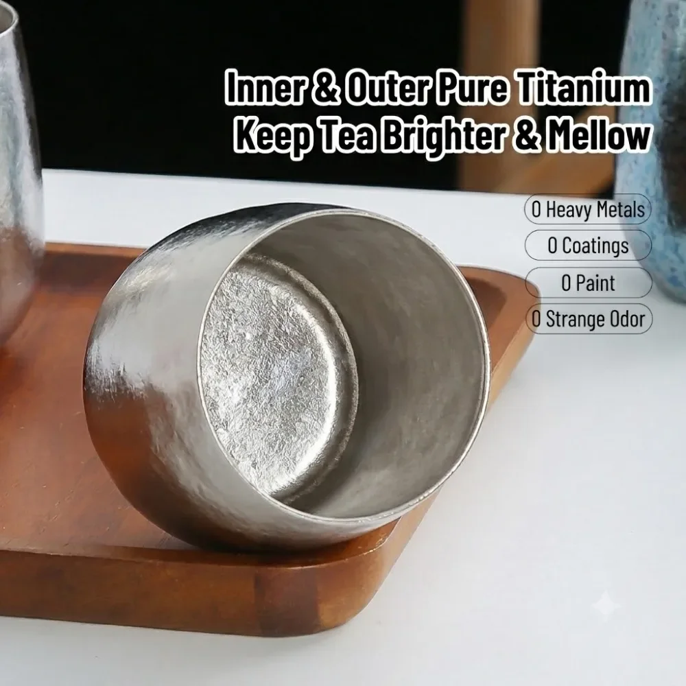 Juice Tea Coffee - Doppelwandiger Kaffeebecher aus reinem Titan, Wasserbecher