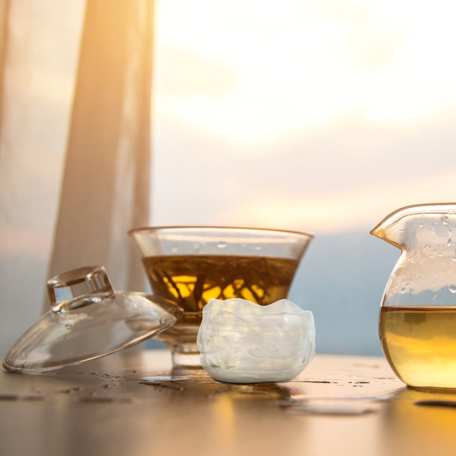 Juice Tea Coffee - Transparenter Glasbecher im japanischen Stil, hochwertige