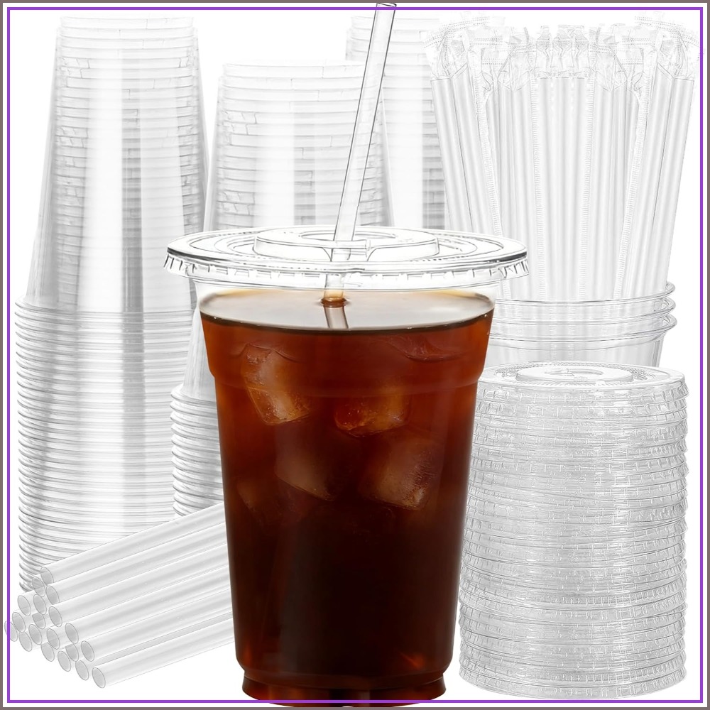 Coffee Tea Images - 50er-Pack 16oz Einwegbecher mit Deckeln &