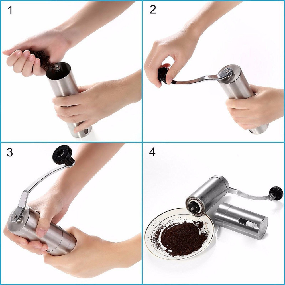 Mini-Kaffeemühle aus Edelstahl – Burr Hand Grinder Bewertung und Preis