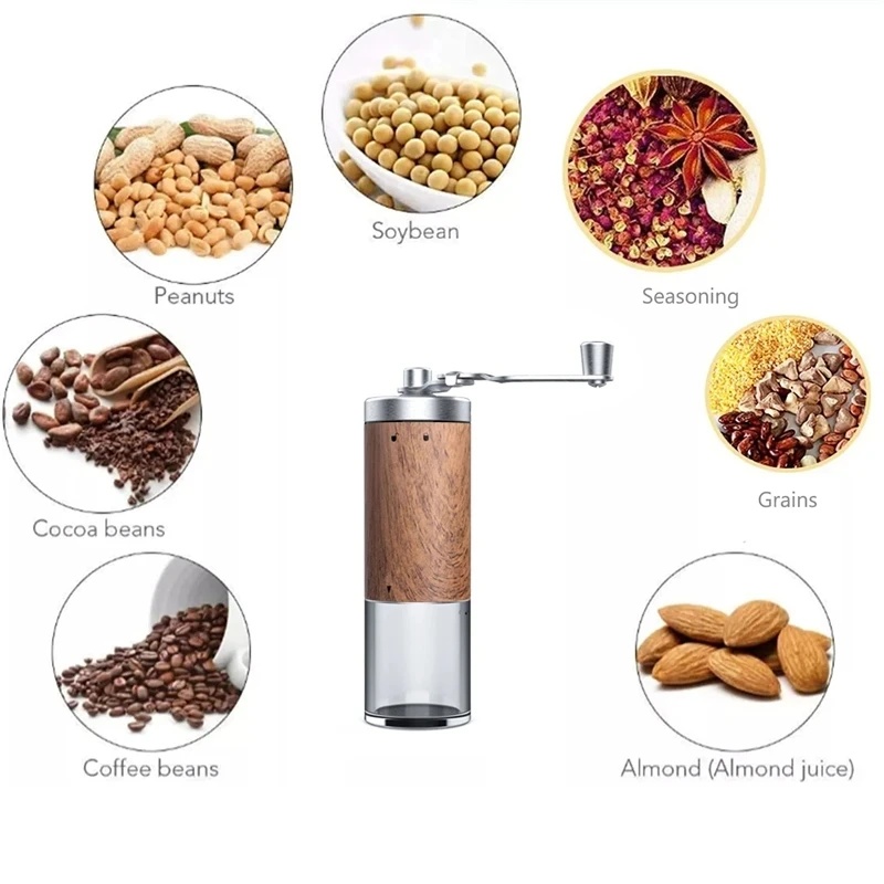 Tragbare Kaffeemühle mit Holzm – Burr Hand Grinder Bewertung und Preis